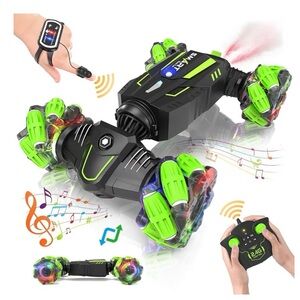 🏎️🆕🏎️ EULOGIA All Terrain Stunt Car, Gesture Control Stunt Car - Black and Green